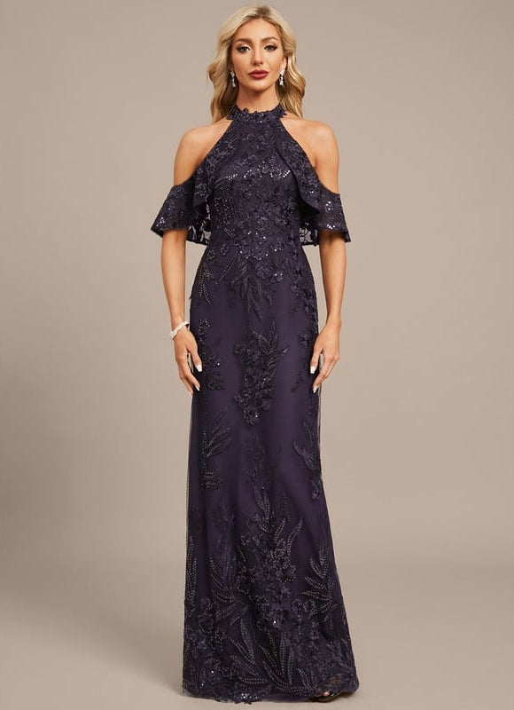Robe Fourreau Pailletée Violette - gallery 2