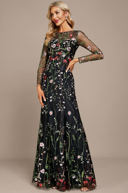 Robe Fourreau Florale Nocturne - gallery 2