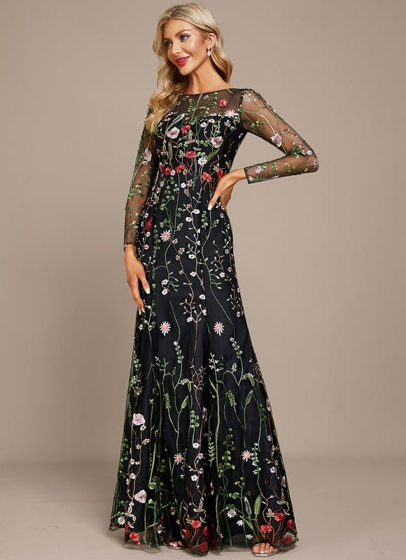 Robe Fourreau Florale Nocturne - gallery 2