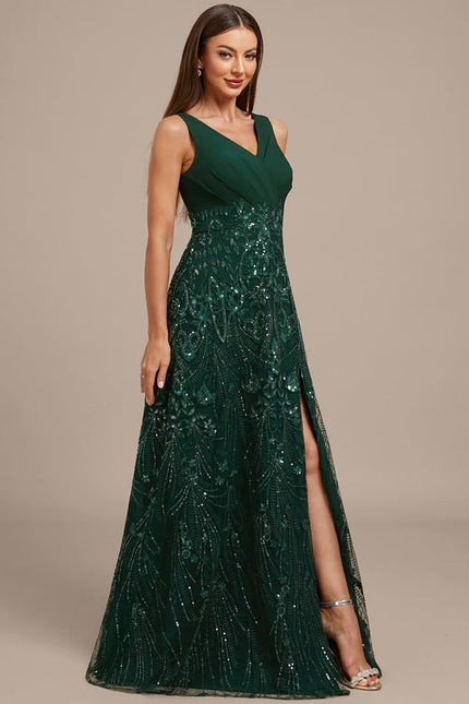 Robe Fourreau Vert Emeraude - gallery 5