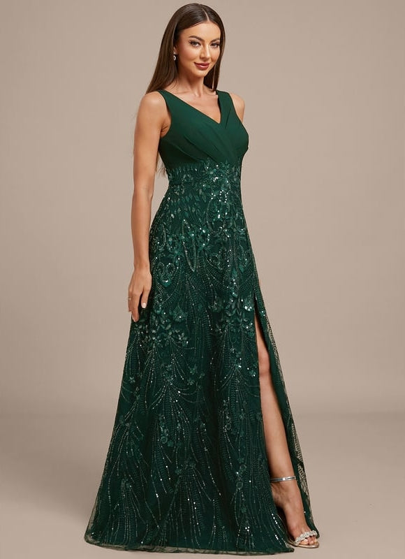 Robe Fourreau Vert Emeraude - gallery 5