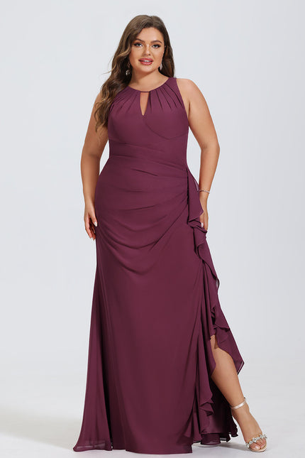 Robe Fourreau Mousseline Volante - gallery 4