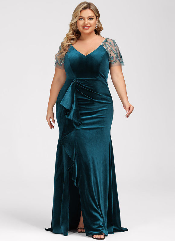 Robe Fourreau Velours Élégant - gallery 7