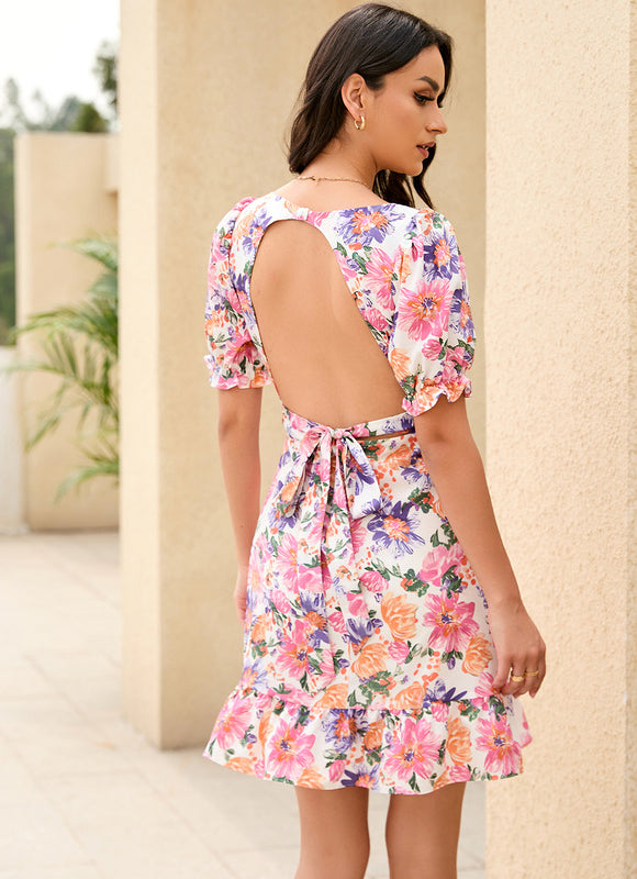 Robe Fourreau Fleurie Mini - gallery 1