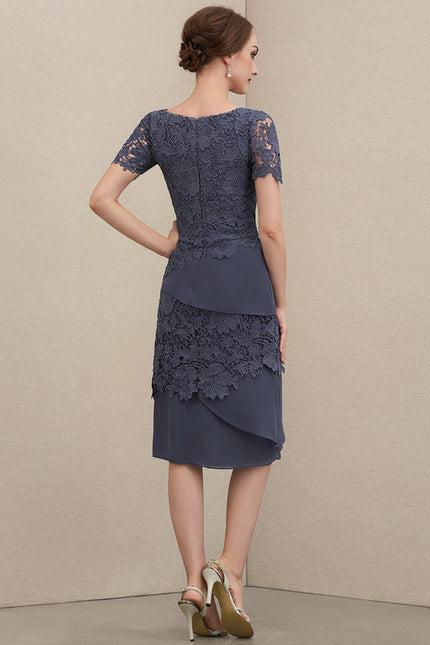 Robe Fourreau Dentelle Charbon - gallery 6