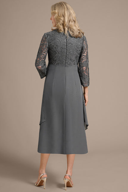 Robe Fourreau Gris Perle - gallery 6