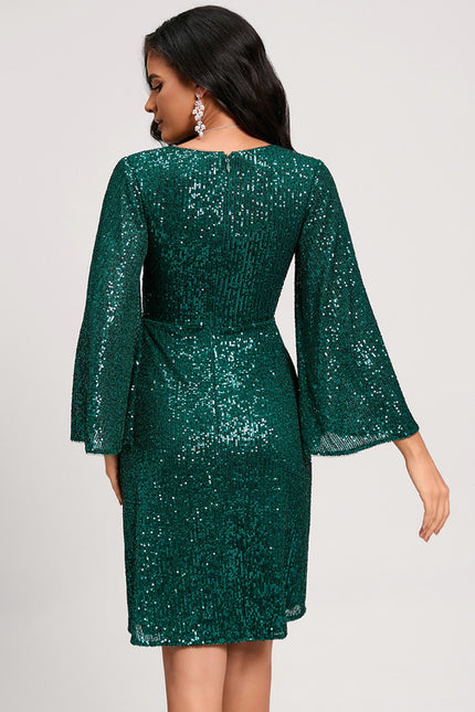 Robe Fourreau Émeraude Volants - gallery 3