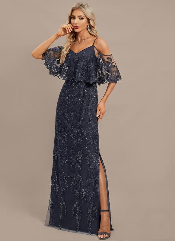 Robe Fourreau Soirée Dentelle - gallery 4