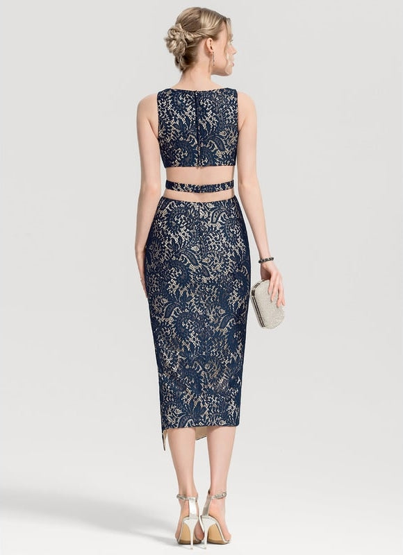 Robe Fourreau Mystère Marine - gallery 3