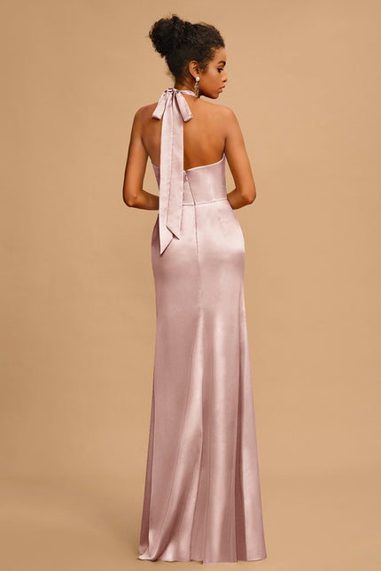 Robe Fourreau Halter Rosée - gallery 3