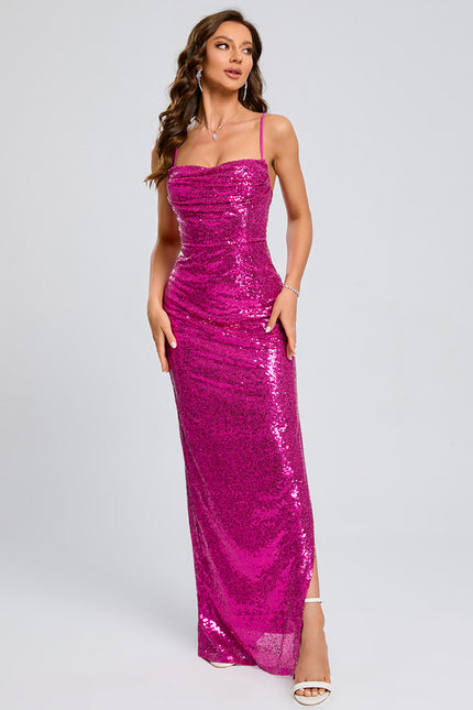 Robe Fourreau Pailletée Ajustée - gallery 7