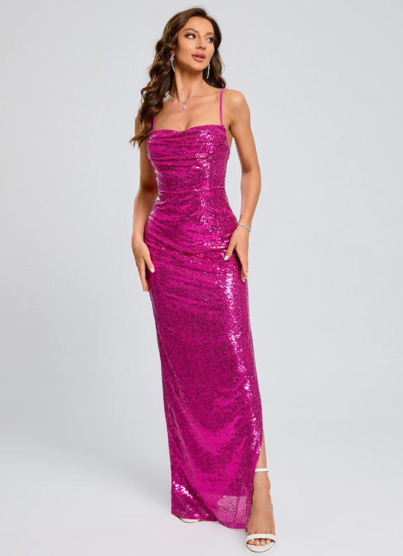 Robe Fourreau Pailletée Ajustée - gallery 7