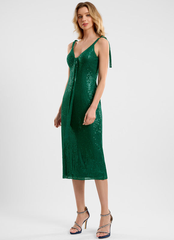 Robe Fourreau Éclat Verdoyant - gallery 2