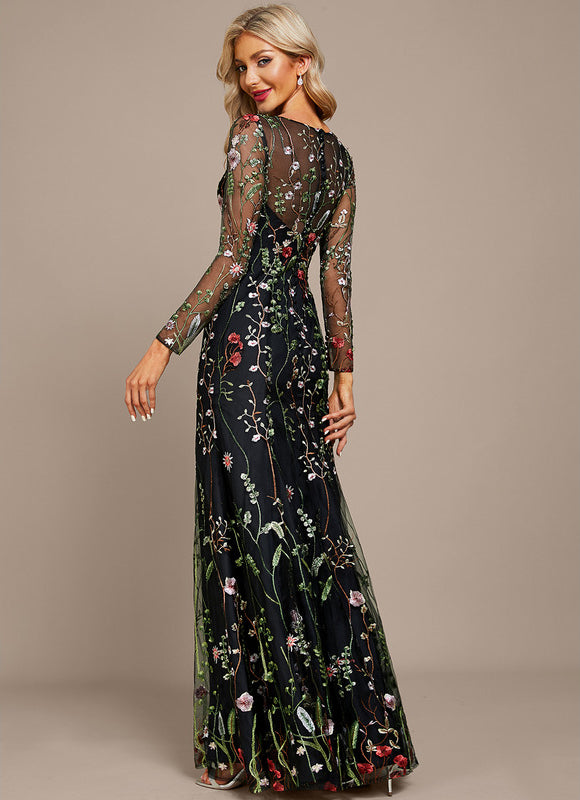 Robe Fourreau Florale Nocturne - gallery 5