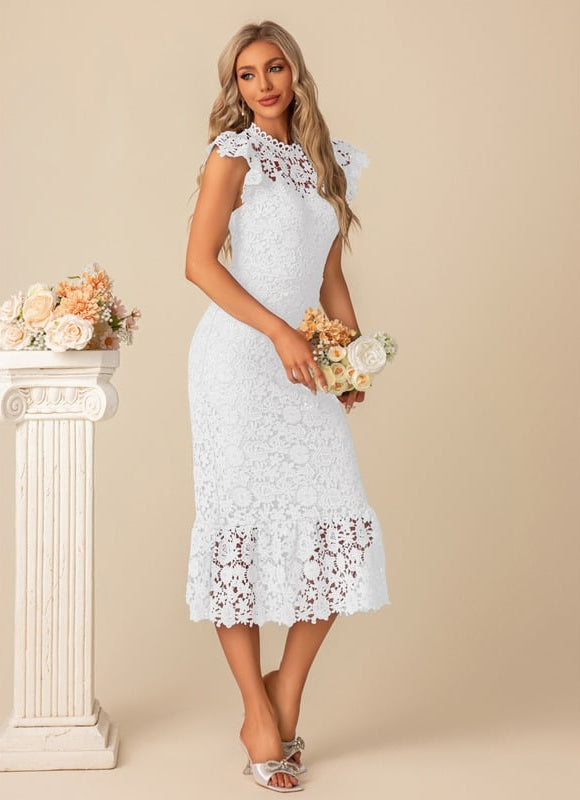 Robe Longue Fourreau Dentelle - gallery 7