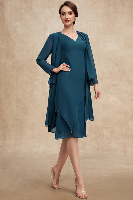 Robe Fourreau Chiffon Émeraude - gallery 3