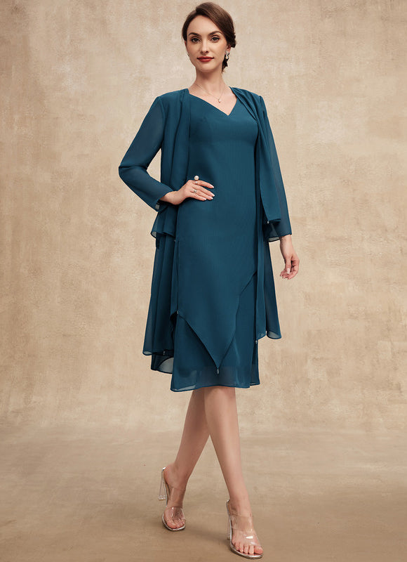 Robe Fourreau Chiffon Émeraude - gallery 3