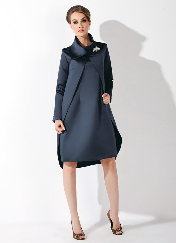 Robe Fourreau Bleu Nuit Chic - gallery 2