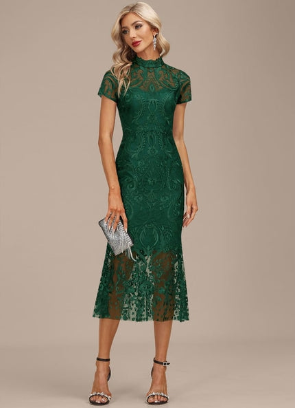 Robe Fourreau Émeraude Enchantée