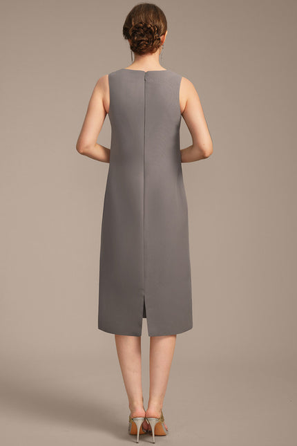 Robe Fourreau Grise Élégante - gallery 8