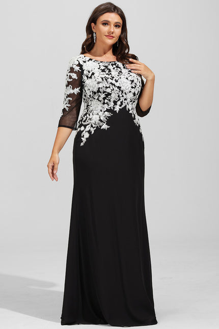 Robe Fourreau Noire Florale - gallery 6