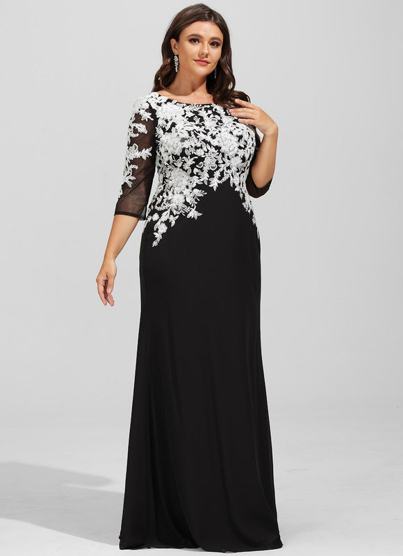 Robe Fourreau Noire Florale - gallery 6