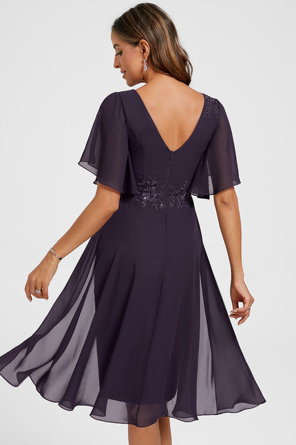Robe Fourreau Fluide Violette - gallery 6