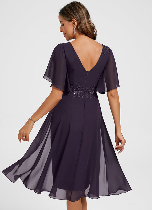 Robe Fourreau Fluide Violette - gallery 6