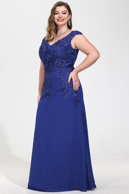 Robe Fourreau Soirée Marine Scintillante - gallery 9