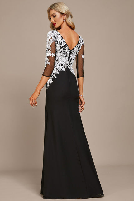 Robe Fourreau Noire Florale - gallery 4