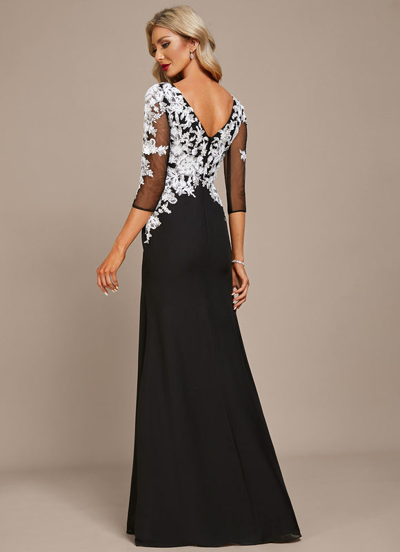 Robe Fourreau Noire Florale - gallery 4