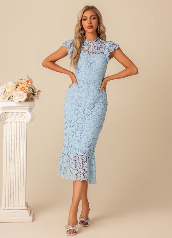 Robe Longue Fourreau Dentelle - gallery 1