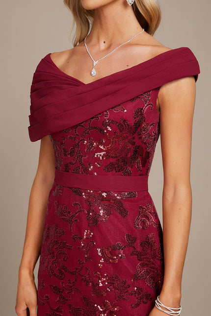 Robe Fourreau Bordeaux Glamour - gallery 1