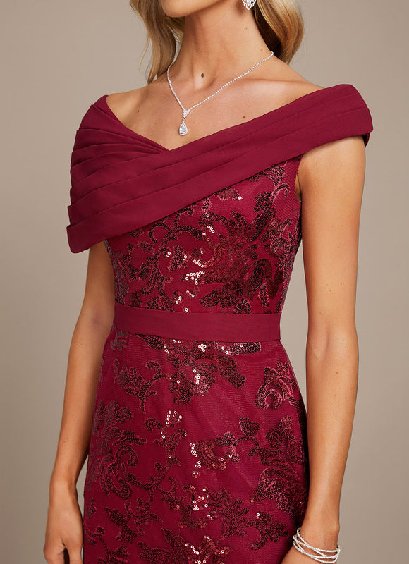 Robe Fourreau Bordeaux Glamour - gallery 1