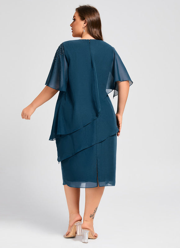 Robe Fourreau Mousseline Éclatante - gallery 8