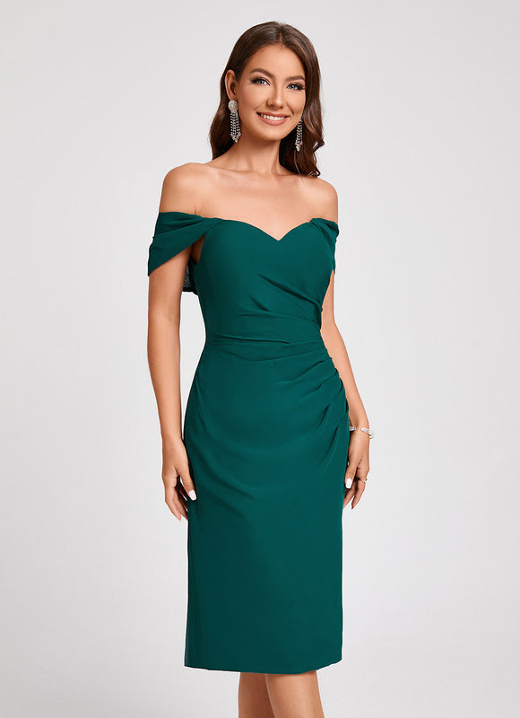 Robe Fourreau Émeraude Drapée - gallery 3