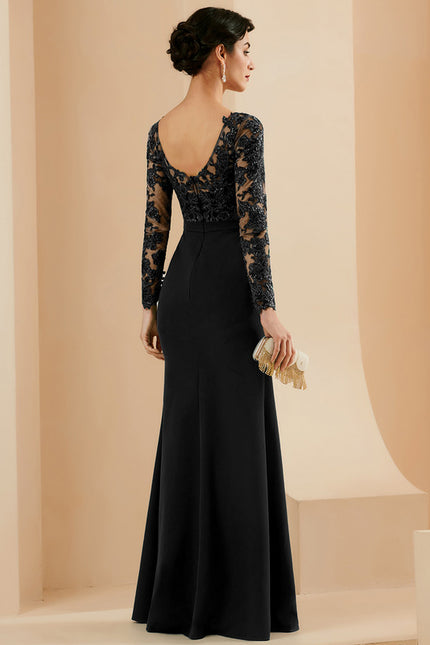 Robe Fourreau Soirée Noire - gallery 4