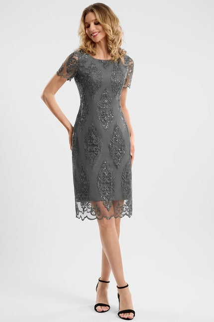 Robe Fourreau Grise - gallery 3