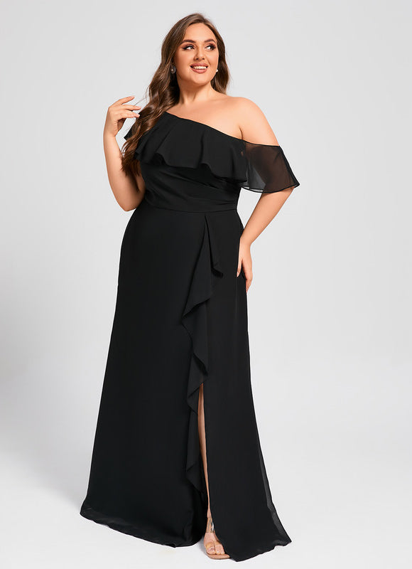 Robe Fourreau Asymétrique Fluide - gallery 7