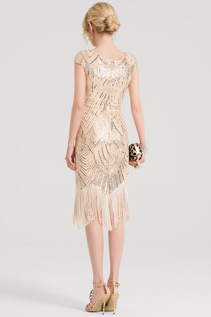 Robe Fourreau Paillette Art Déco - gallery 3