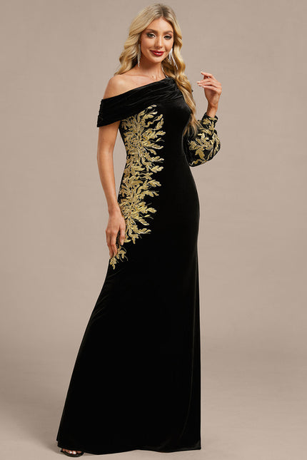 Robe Fourreau Velours Ornée - gallery 5