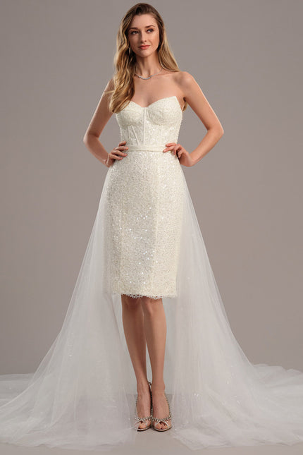 Robe Mariee Fourreau Soie - gallery 1