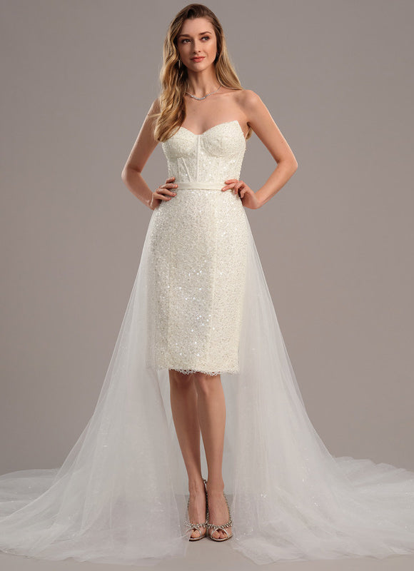 Robe Mariee Fourreau Soie - gallery 1