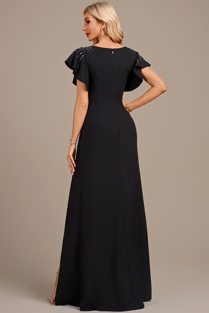 Robe Fourreau Longue Élégante Noire - gallery 5