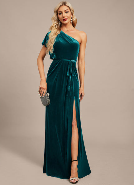 Robe Fourreau Velours Émeraude