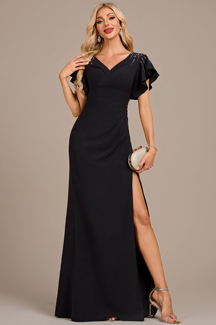Robe Fourreau Longue Élégante Noire - gallery 2