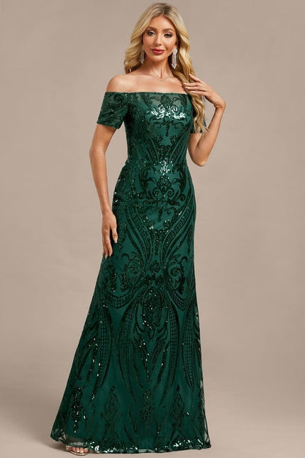 Robe Fourreau Scintillante Verte - gallery 5