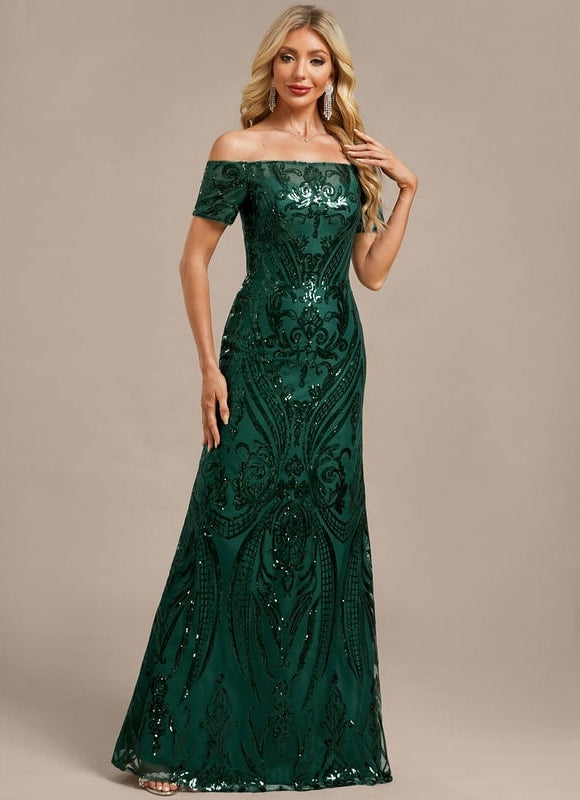 Robe Fourreau Scintillante Verte - gallery 5