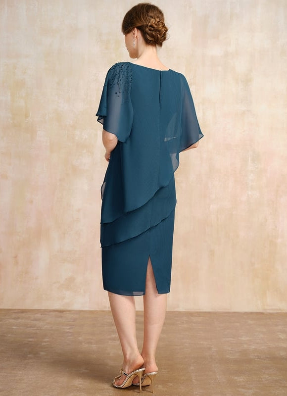 Robe Fourreau Mousseline Éclatante - gallery 6