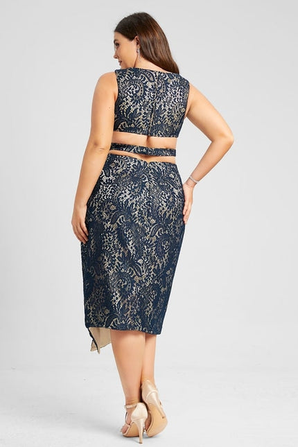 Robe Fourreau Mystère Marine - gallery 5